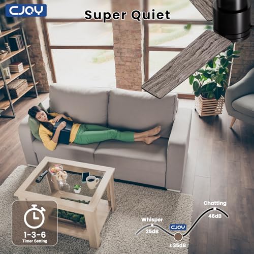 CJOY Ceiling Fan with Lights, 52 Inch Low Profile Ceiling Fans with Light and Remote, Reversible DC, Flush Mount, 3CCT,Dimmable, Modern Indoor/Outdoor Design for Bedroom, Living Room, Patio, Kitchen - Image 6