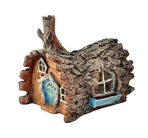 Fiddlehead Fairy Garden Log Home with Swinging Door