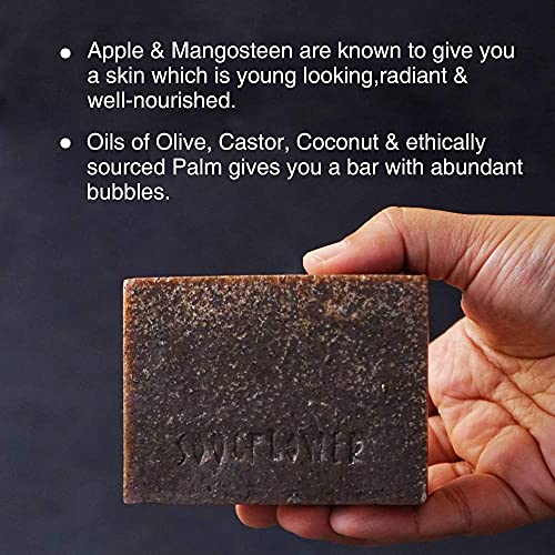 Image of Soulflower Apple Mangosteen Soap Handmade, 100% Pure, Natural & Cold processed Grade 1 BIS Standard Premium & Luxurious Soap with Essential Oils, Exotic Herbs & Aroma, 150g