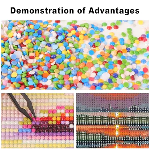 Image of Diamond Art Kits for Adults Landscape, 5D DIY Diamond Painting Kits for Adults Beginners, Lotus Pond Sunset Diamond Dots Full Drill Crafts for Gem Art for Relaxing Home Wall Decor 12x16 inch