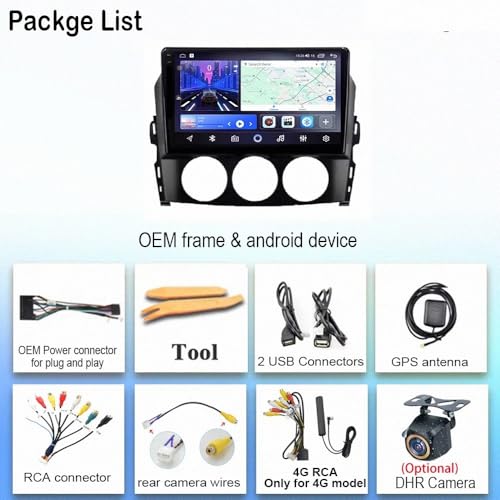 Radio Coche 2 DIN Carplay Android Auto Mazda MX5 NC Pantalla 7