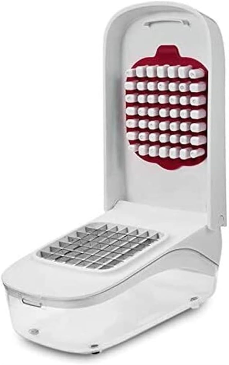 Knoblauchpresse, manueller Knoblauch-Ingwer-Pressezerkleinerer, Gemüse-Obst-Schneider, Zwiebelschneider, sauberes Pressen ohne herumfliegende Stücke, White, 20 * 12,5 * 10cm