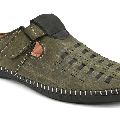 Image of Centrino Men's Fisherman Sandals | Sporty & Casual Summer Footwear | Adjustable Fit with soft cushion Padding | Closed-Toe Comfort & Durability (9285)