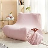 Highdi Stretch Lazy Sofabezug 1 Sitzer, Jacquard Sofabezug ohne Armlehnen Sofahusse Schonbezug Weicher Sofa Überzug Waschbar Sofaüberwurf Wohnzimmer Sofaschoner Hund Katze Sofaschutz (Hell-Pink)