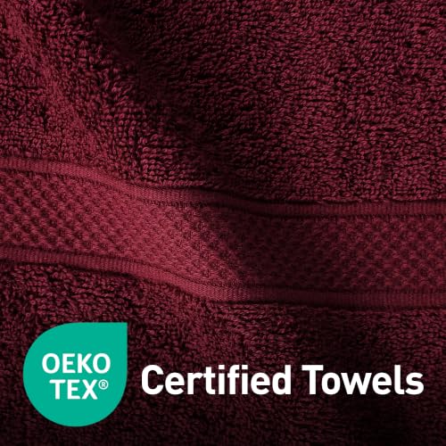 Image of MYTRIDENT Hand Towel | Urban Comfort | Quick Drying | Travel Friendly | for Men /Women | 2 Pc Hand Towel (40 cm x 60 cm) | 100% Cotton 450 GSM - Wine Red