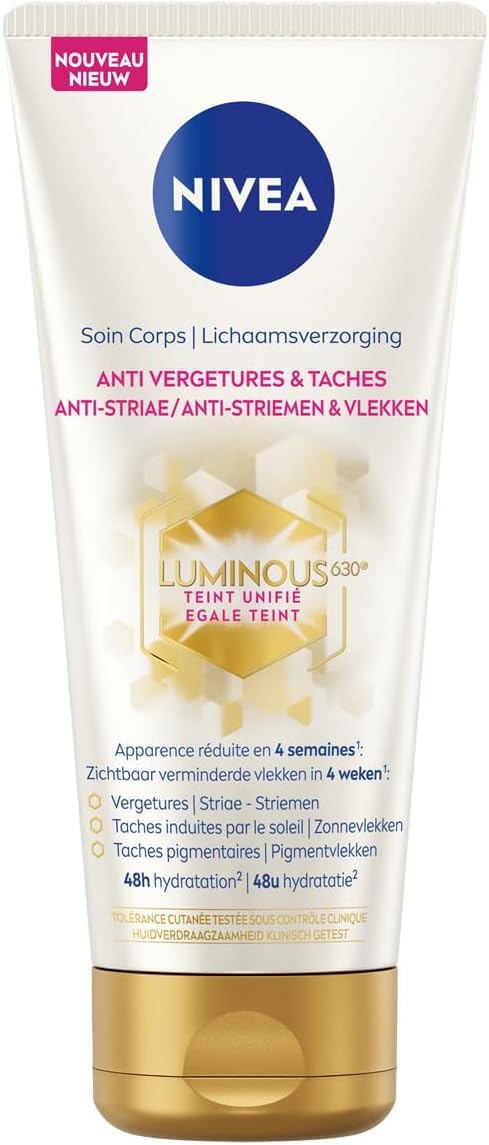 NIVEA Luminous 630 Anti-Striae Crème - Bodycrème - Striemen, Zonnevlekken en Pigmentvlekken Verwijderen - Lichaamsverzorging - 200ml