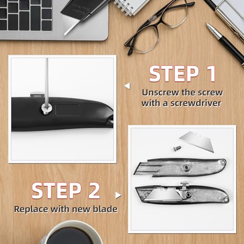 Image of DIYSELF 30 Pack Box Cutter Knives, Comfortable Grip Utility Knives | Durable Utility Knives for Cartons, Paper, Leather and Vinyl; Box Opener for Warehouse, Shop and Home, PVC Pipe Cutter