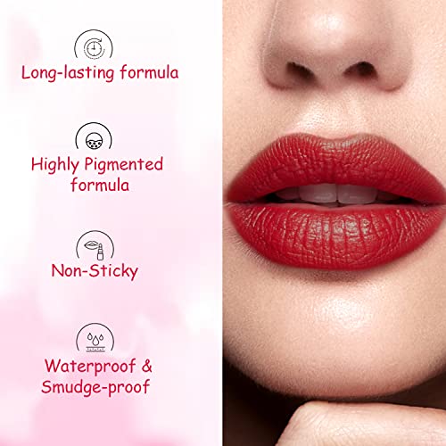 Image of PINK LINE Intense Matte Velvet Lip Gloss /Non-cracking Anti-transfer Long-Lasting Waterproof Liquid Lipstick /Lip Gloss Set (Pack of 1)