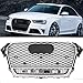 CIMOO Auto-Frontgrill, KüHlergrill-FrontstoßStange, KüHlergrill-Ersatzauto FüR Audi A4 S4 B8.5 2013-2016(Refit for Rs4 Quattro Style) RennzubehöR Silver Chrome