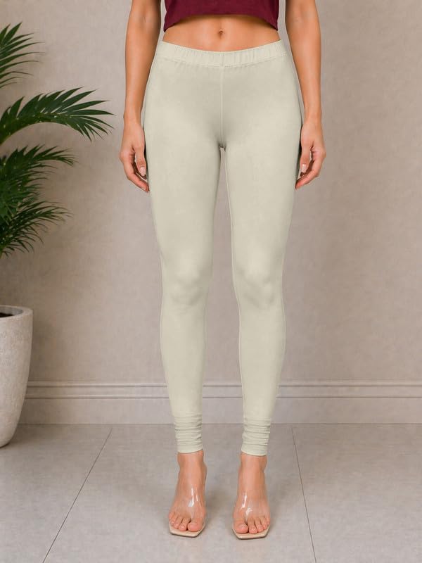 Image of TRENDMALLS Women's Microfiber Elastane Stretch Soft Churidar Length Leggings with Ultrasoft Waistband