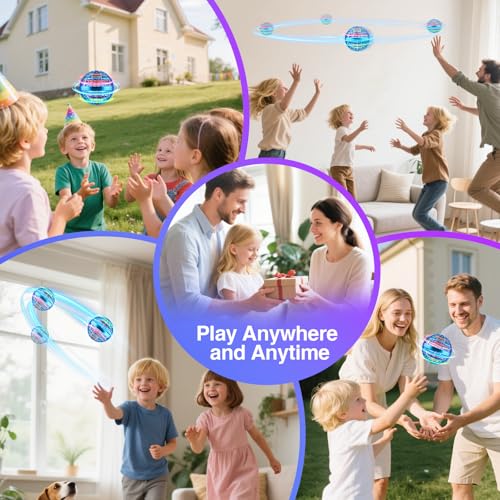 PKBOSS Fliegender Ball Magic Flying Orb Ball,Hand Controlled Hover Schwebender mit LED Licht Flying Spinner Mini Drohne Für Kinder Hover Toy Geschenke für Jungen Mädchen 6-12 Jahre