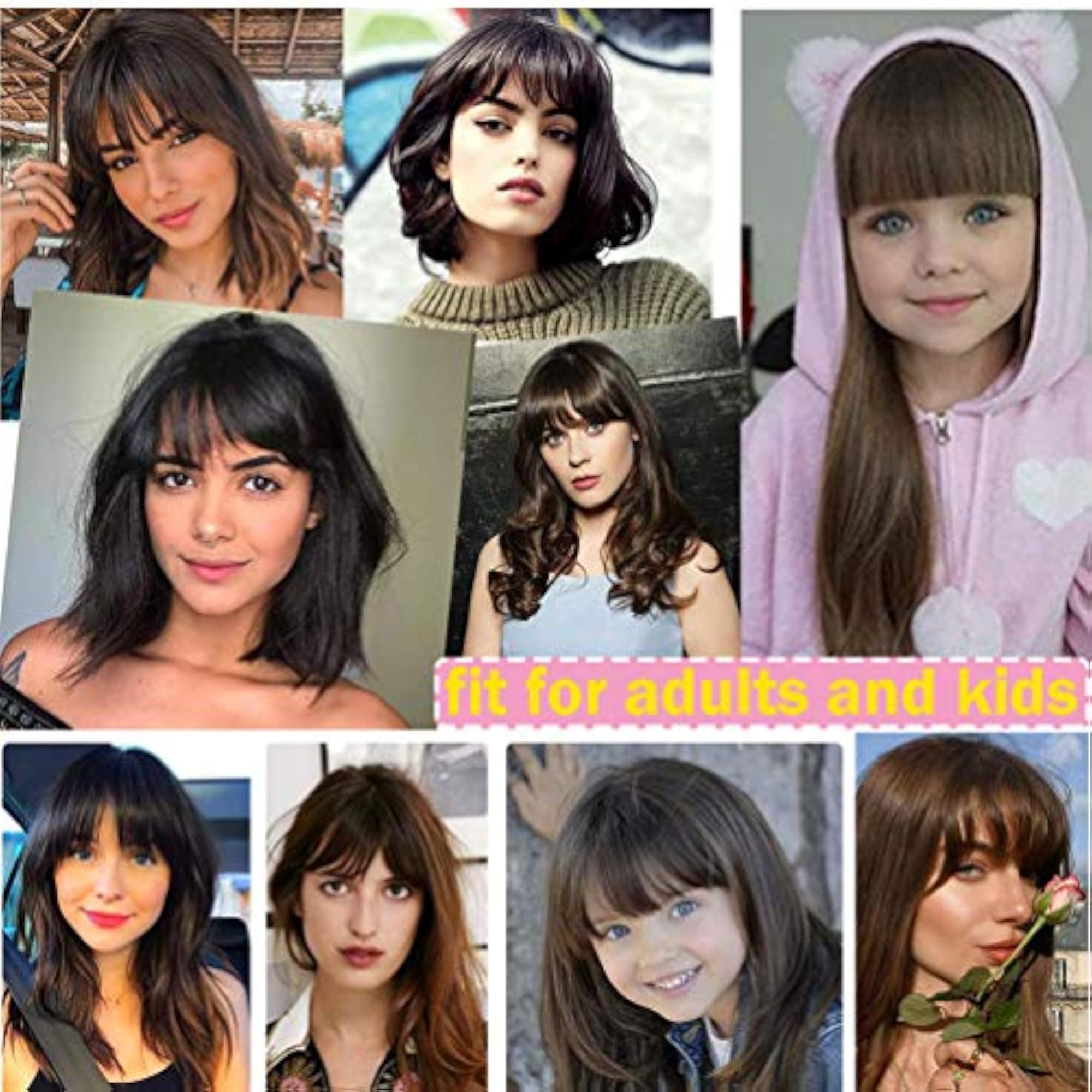 Dark Brown Clip Fringe Hair Extensions for Women