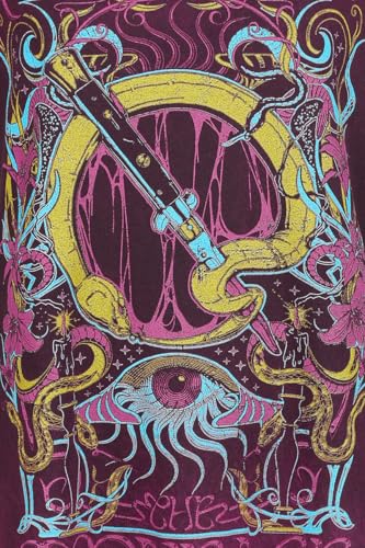 Queens Of The Stone Age Neon Sacrilege Femme T-Shirt Manches Courtes Bordeaux 100% Coton Large – vue 3
