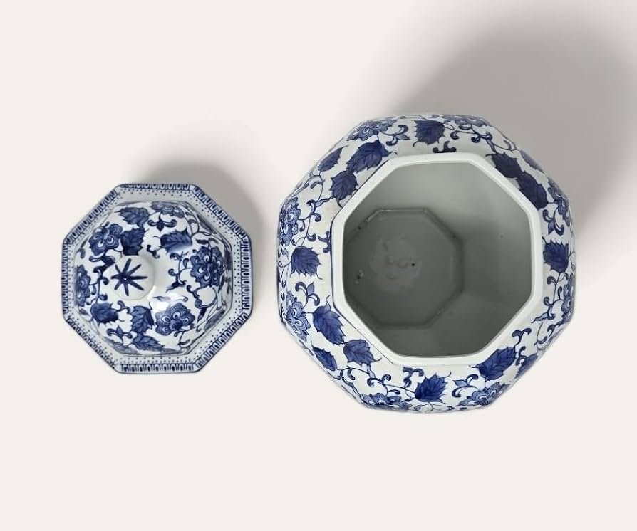 Amazon.com: Festcool 青花瓷陶瓷蓋罐梅花蘭花竹菊景德鎮(J18