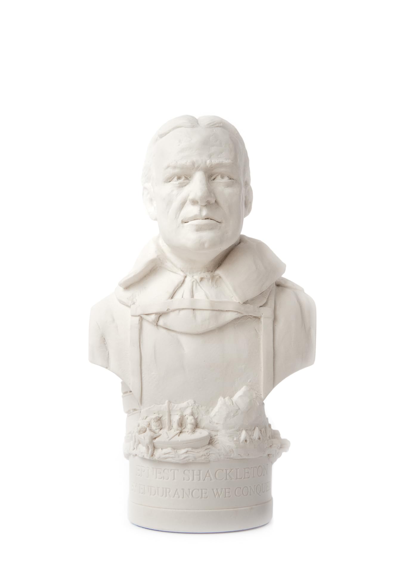 NOT JUST A PRINT Bronze Gild Bust of Sir Winston Churchill - Traditional Paper Weight | Made in Fine British gypsum Plaster (Sir Ernest Shackleton - White)