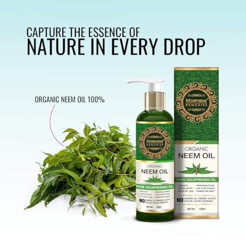 Image of Morpheme Remedies Pure Organic Neem Oil (ColdPressed & Undiluted) 120ml - Pack of 2