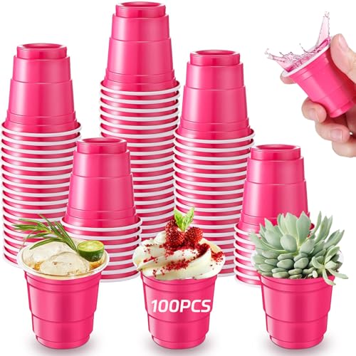 Consejos para Comprar Vasos de chupito del mes. 45 Vasos de Reutilizables Fiesta,100 Vasos Shot Chupito de 2oz,Copas Elegantes para Juegos de Fiestas,Eventos Infantiles,Bodas, Postre,Cócteles,Tequileros,Vino,Whisky (Rosa)