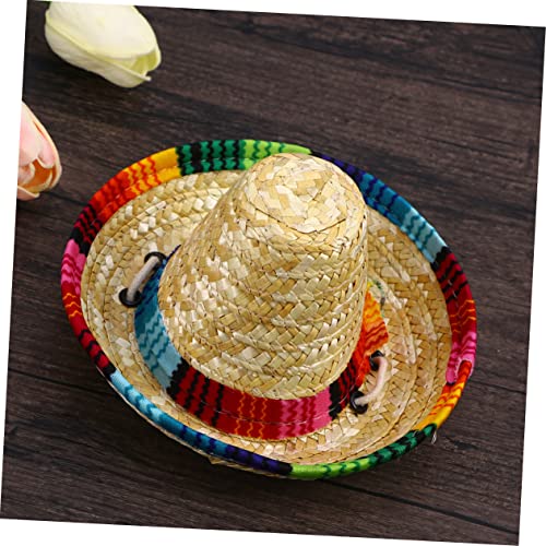 Housoutil chapéu de palha tecido para animal de estimação roupa de páscoa para chapéus vestidos somb