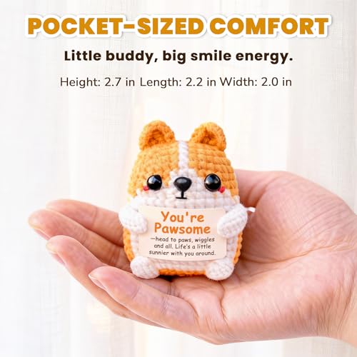 Corgi Gift for Corgi Lover, Cute Positive Animals Crochet Dog - image 3
