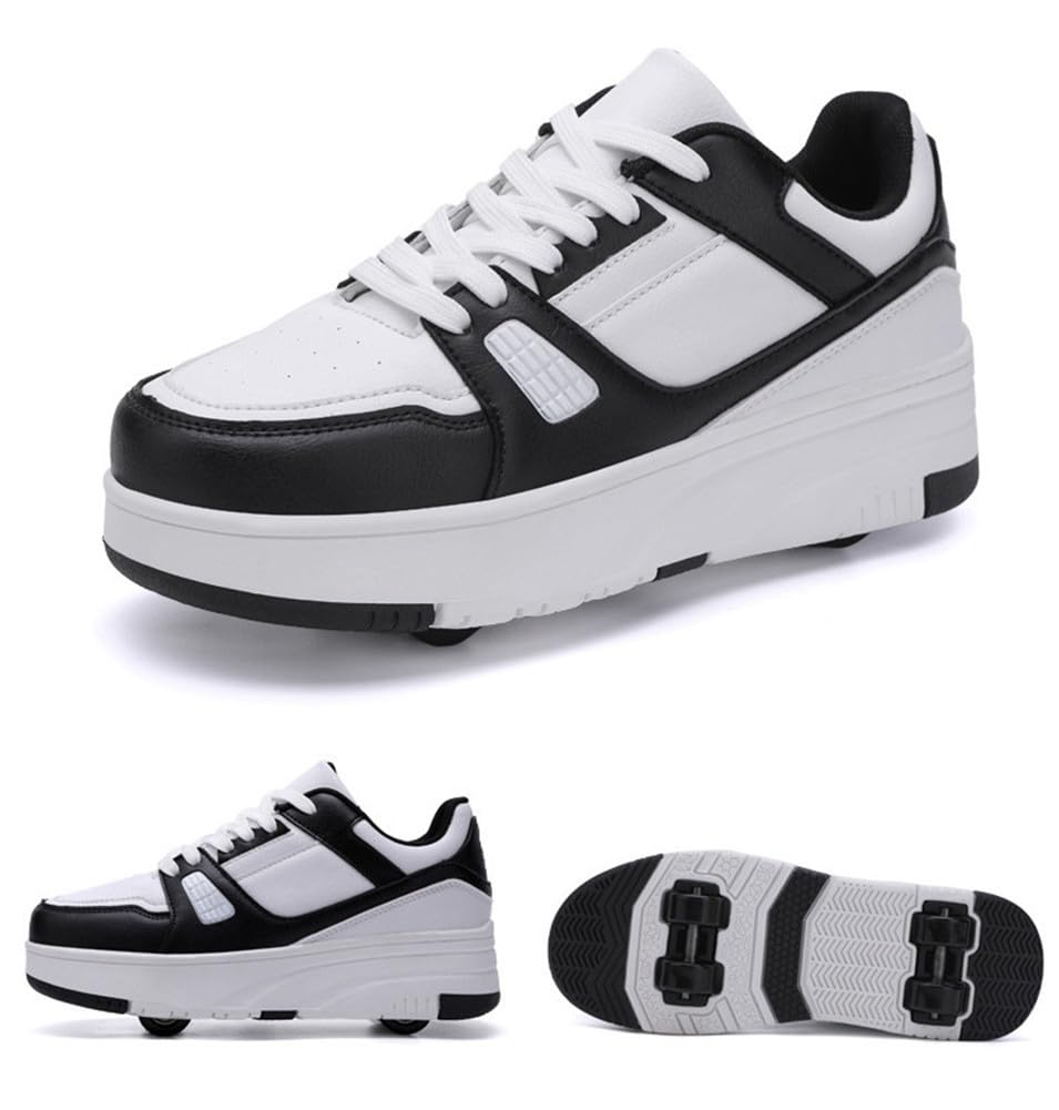 ENEN Scarpe con Rotelle Bambina, Outdoor Sportive Scarpe da Skateboard, 4 Ruote Skateboard Sneakers Multisport Scarpe da Ginnastica da Pattini per Ragazze e Ragazzi