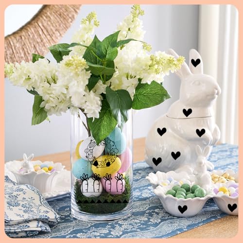 SJUNJIE 6 Stück Rub On Sticker Ostern, Ostereier, Kaninchen Sticker Ostern, Stempel Osterns Dekoration, für Möcel Glas Scrapbooking Frohe Ostern Aufkleber Deko Geschenk