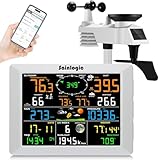 Sainlogic WiFi Weather Station with 8.3 inch Large Display Wireless Weather Station, Indoor Outdoor Remote Monitoring System, Rain Gauge and Temperature Wind Gauge, Wunderground(White)
