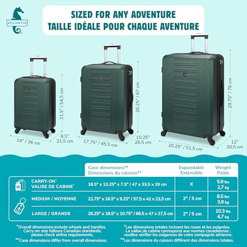 ATLANTIC Acclaim II Hardside Large Checked Luggage - Spinner Suitcase with TSA Locks and Lightweight Construction - Green, 28-inch image 7