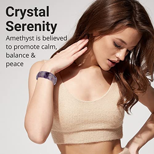 Shop LC Crystal Gemstone Bracelet - Rose Quartz, Amethyst, Tigers Eye & Lapis Lazuli Jewelry for Anxiety & Stress - Chakra Healing Stone Bracelets for Women & MenJewelry Christmas Gifts for Women - Image 3