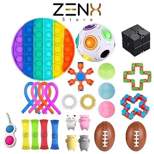 Fidget toys pakket - 26 stuks- Fidget Zintuiglijke Speelgoed Set Stress Relief Speelgoed Autisme Angst Relief Stress Pop… - Image 3