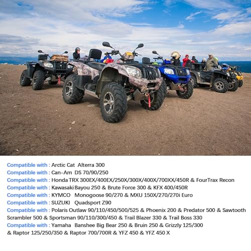 Image of Waterproof ATV Covers 600D Dustproof Outdoor Storage Cover with Fluorescent Strip Compatible with Polaris RZR Yamaha Polaris Yamaha Suzuki Honda Kawasaki Anti UV Wind Quad Cover with Buckle (XL Size)