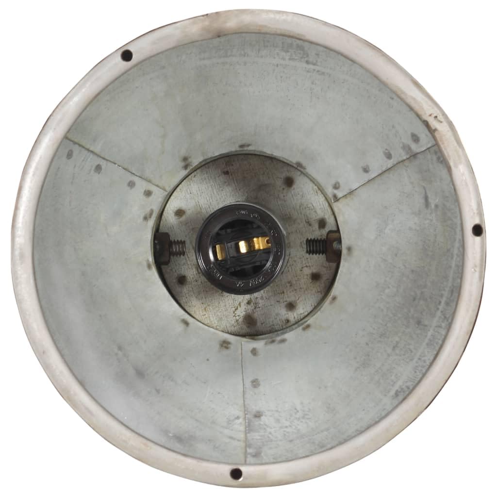 vidaXL Hängelampe Industriestil Pendelleuchte Deckenlampe Pendellampe Industrielampe Deckenleuchte Hängeleuchte Lampe Leuchte 25W Silbern Rund 19cm E27