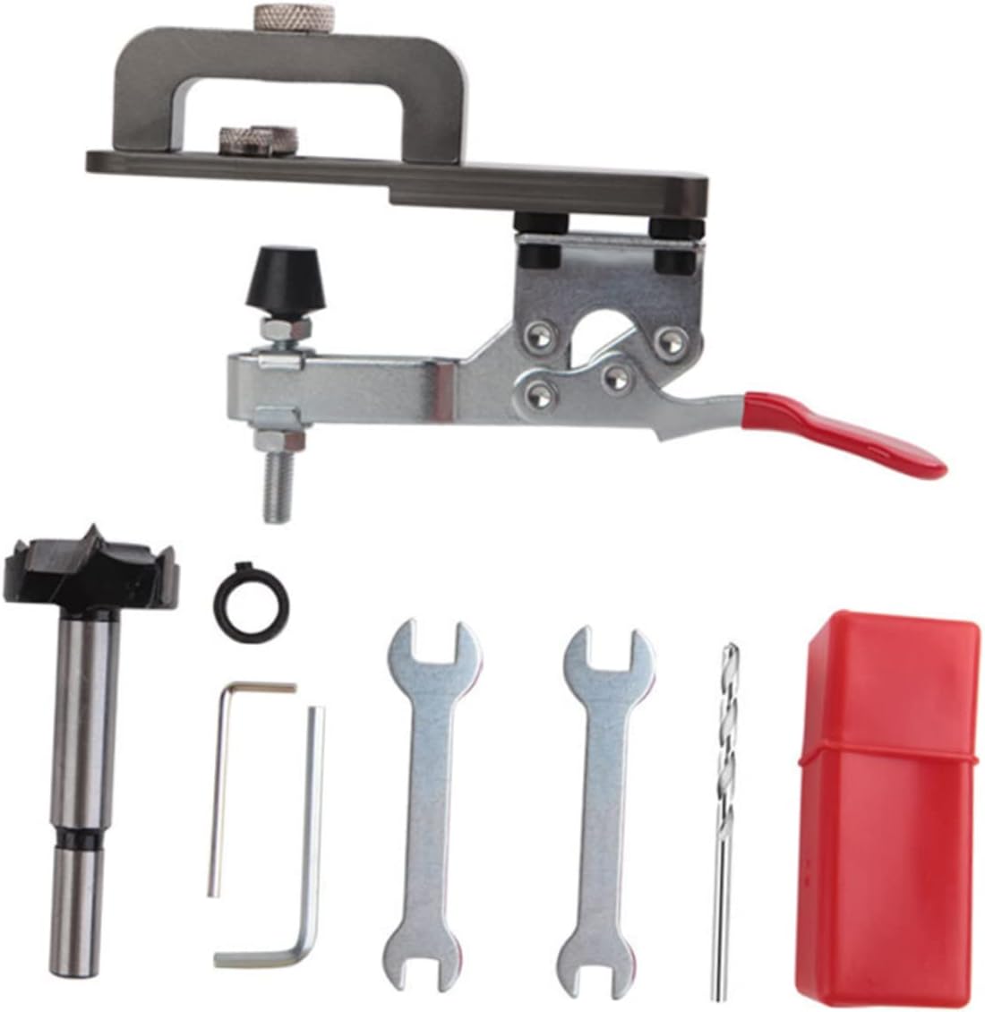 Mikikit Hinge Drilling Locator Set 35mm Cabinet Door Hole Opener Positioning Tool for Woodworking DIY Drill Installation Aid Precision Guide