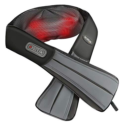Nursal Shiatsu Back and Neck Massager with Heat Deep Kneading Massage for Neck