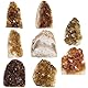 Nupuyai Natürlicher Citrin Stein Druse Rohstein Quarz Kristall Cluster, Citrin Edelstein Heilstein Naturstein Mineralstein Dekorative Steine