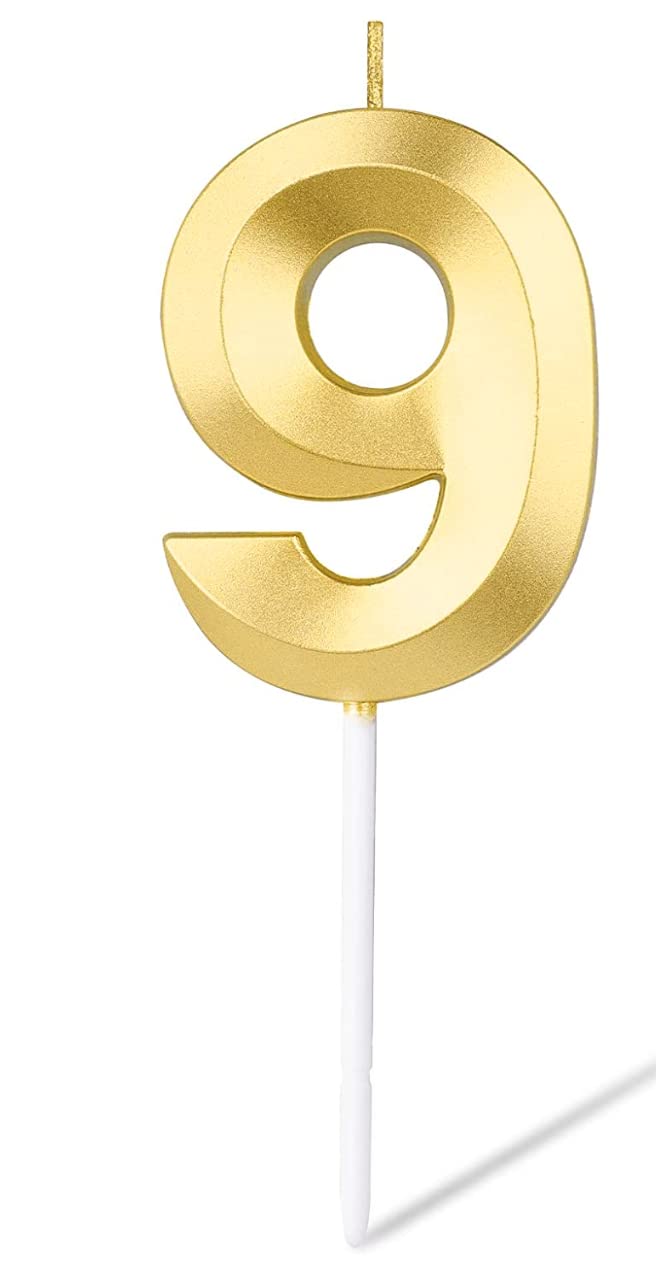 Gold Number 21 Birthday Candle Set - Elegant Cake Decoration -8