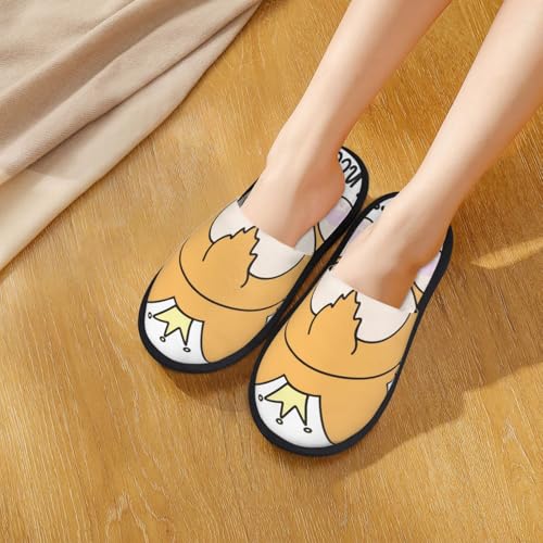 Prince Corgi Dog Print House Slippers For Women And Men,Soft Slippers With Memory Foam,Non-Slip Indoor Home Shoes4
