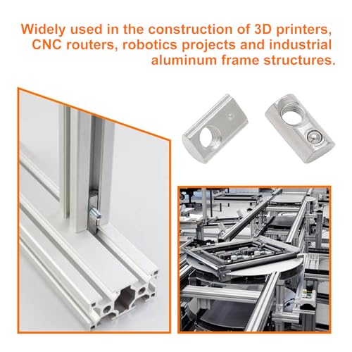 30 Stück M8 Nutensteine, 40-Serie Edelstahl Nutenstein M8 Gewinde mit Zentrierung Steg für Einschwenkbar Befestigungsmaterial Nutenstein M8