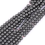 GEM-Inside Natural 3mm Black Hematite Gemstone Round Loose Beads Energy Stone Beads for Jewelry Making 15'