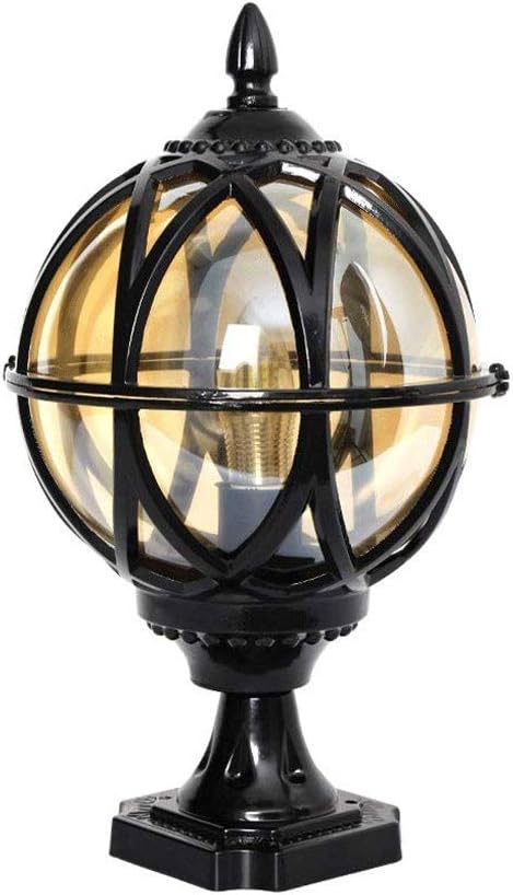 Wall Lamps,Retro Die-Aluminum Outdoor Waterproof Garden Lamp, Ball Head Lamp Decoration Courtyard Garden Villa Outdoor Rust-Proof Column Lamp