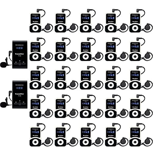 Retekess T130 Sistema de Traducción para Iglesia, Sistema de Guía de Tour Inalámbrico, 99 Canales, para Enseñanza, Fábrica, Distanciamiento Social (2 Transmisores 25 Receptores) miniatura 1