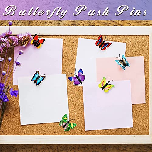 Image of 20pcs Decorative Thumb Tacks Butterfly Push Pins for Photo Wall, Cork Board, Bulletin Board, Home Wall Decorations, Random Pattern Cute Photo Map Pins
