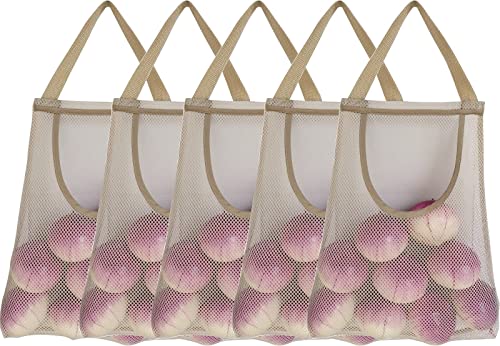 5 Pack Hanging Mesh Storage Bags for Produce