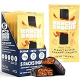Krack’d Snacks Keto Chocolate Snack Bars 5 Pk | Handmade Low Carb, Sugar Free Dark Chocolates with Peanut Butter, Caramel Crunch, Allulose | Vegan, Non-GMO, Gluten Free Chocolate Candy Bar