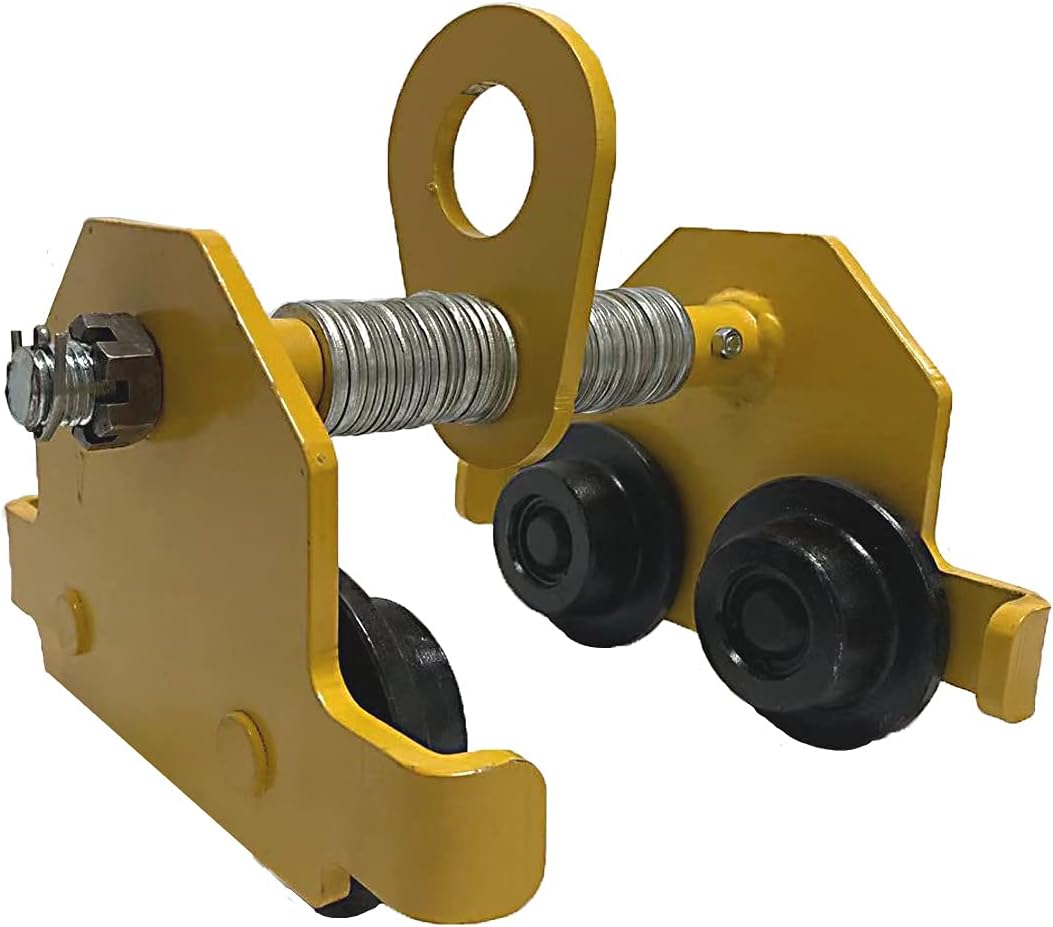 Gakee Manually Trolley 0.5T/1100LBS Load Capacity, Steel Push Beam Trolley Adjustable I-Beam Width, Beam Trolley Hoist with Four Sturdy Wheels Material Handling Tool (0.5T) : Industrial & Scientific