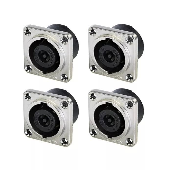 YejeySound (4 Pack) Neutrik NL8MPRXX Speakon 8-Pole Panel Mount Speaker Connector - Nickel