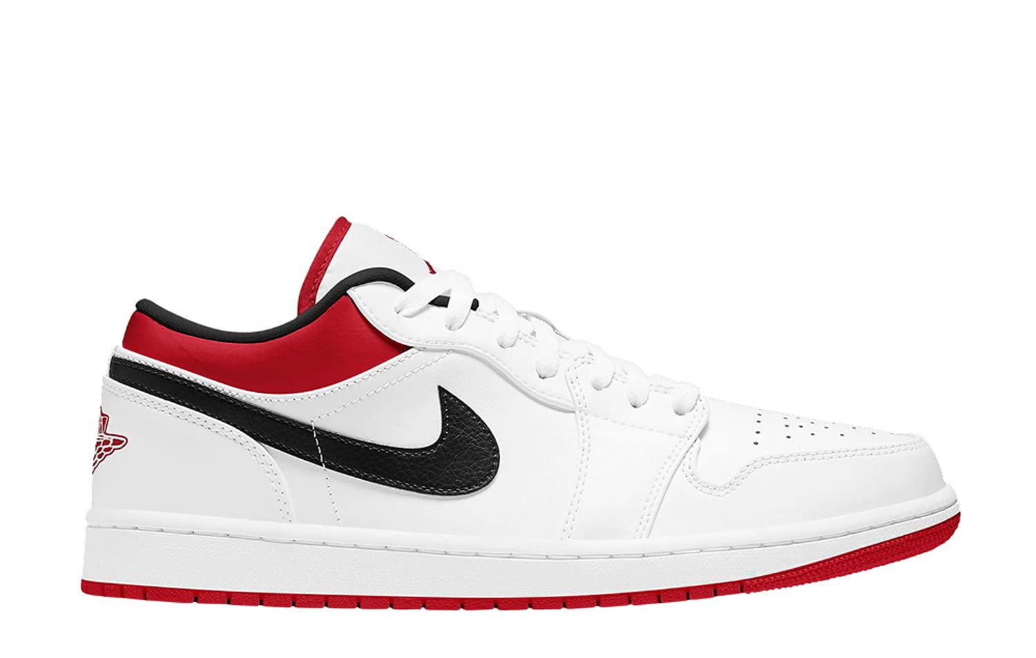 Nike Men's Air Jordan 1 Low White/Gym Red, White/Gym Red/Black, 9