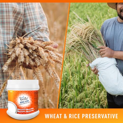 Image of Amazon Brand - Presto! Boric Acid Powder | 500 Gram | Technical Grade 99% Pure | Multipurpose Use for Pest Control, Cleaning, & Carrom Board