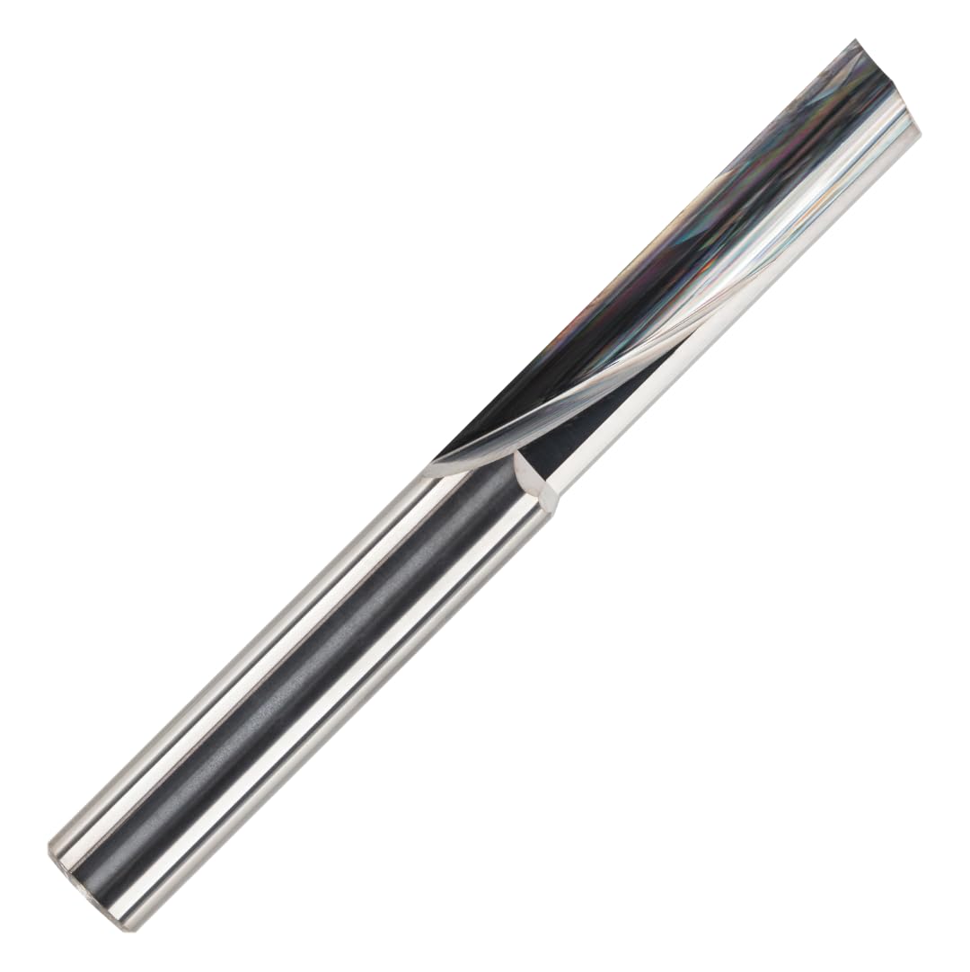 Rennie Tools - 8mm x 42mm Flute x 8mm Shank Solid Carbide O Flute Straight Router Bit / Single Flute For Plastic, Acrylic, Perspex Etc. 1F Cutter For CNC's.