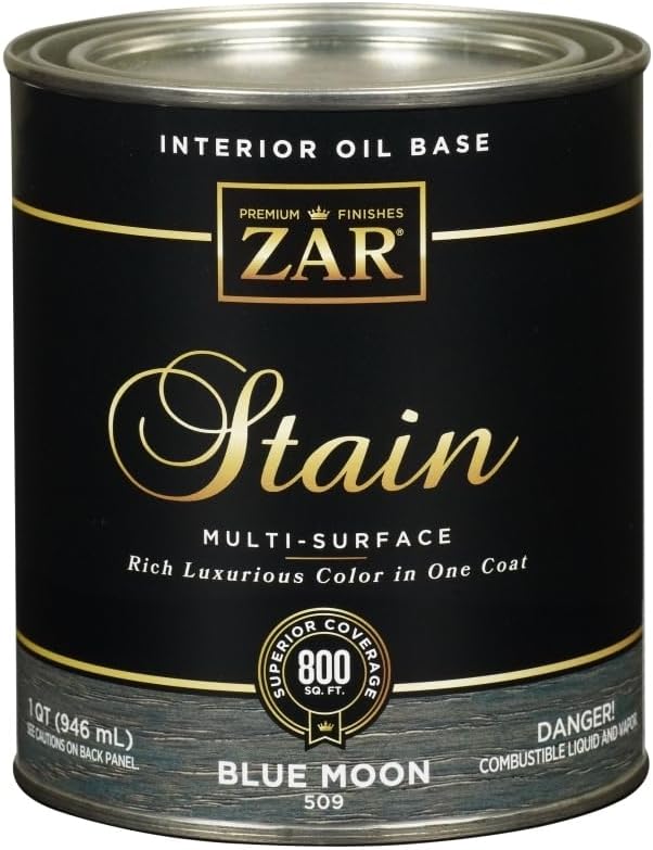 UGL 50912 Zar Interior Oil-Based Wood Stain, Blue Moon, 1 Qt