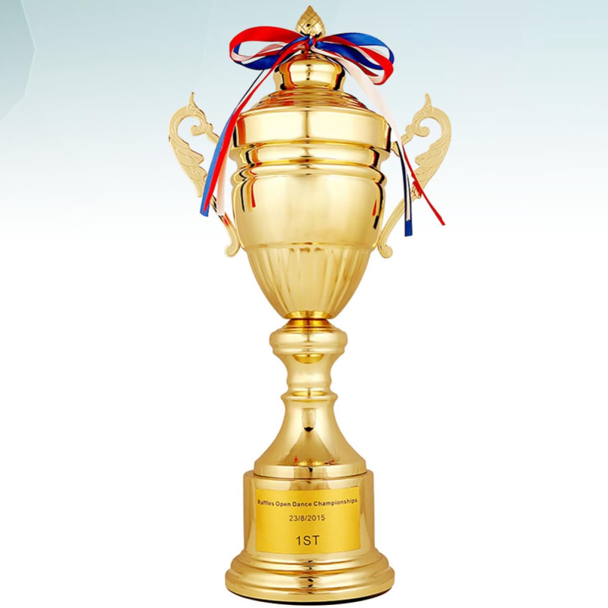 Trofeo Copa para Premio Distintivo Diseño Creativo de Metal Dorado de 42 Cm y Juego de Fiesta, Adecuado para Concursos y Ceremonias de Reconocimiento